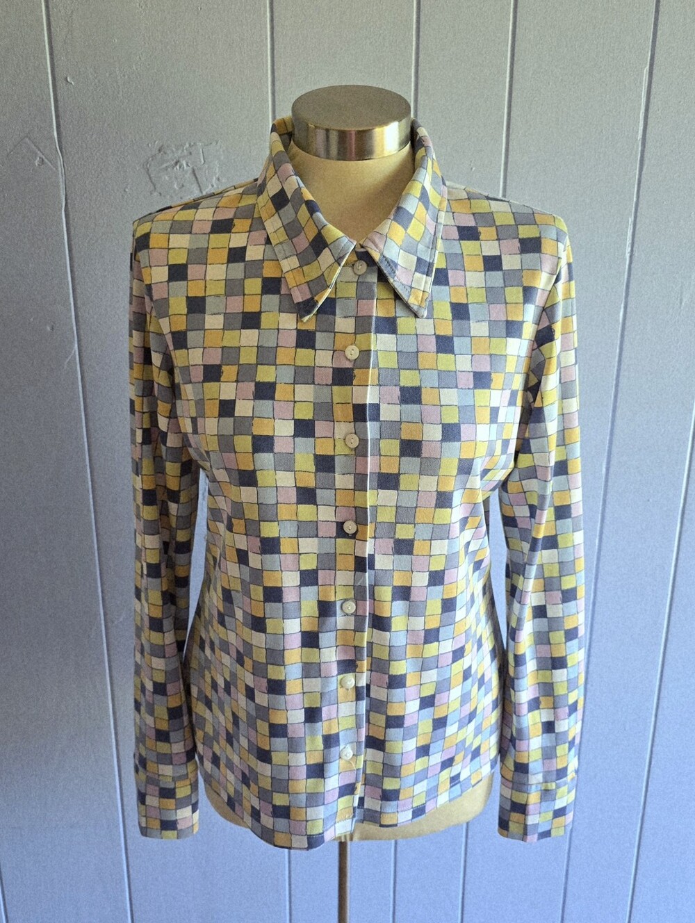 NY&CO New York Company Vintage Multi-squared Button Front Womens